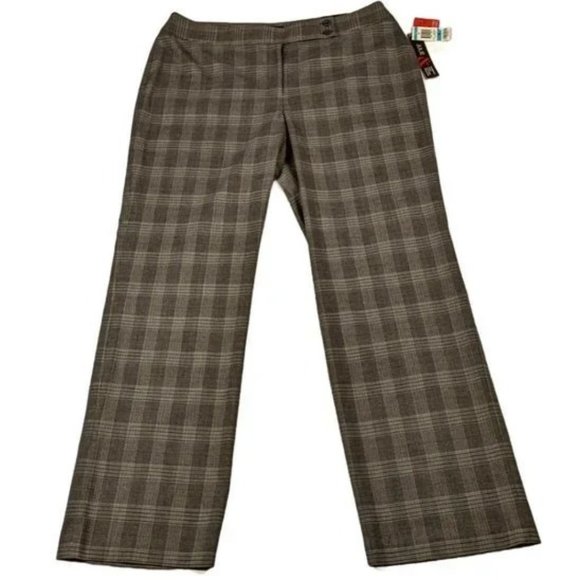 Style & Co. Pants - NWT Style & Co Julie Stretch Tan Black Plaid Dress Work Career Pants Trousers 16